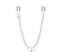 Bouchon en caoutchouc à double cœur - breloque de chaîne de sécurité de type, breloque de bracelet en perles, convient aux bracelets de 3 mm à 4,5 mm