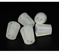 Bouchon en Silicone avec Trous (Lot de 5) - Bouchon de Laboratoire | Bouchon Conique (18/14mm - h:20mm + 2 trous Ø 3mm)