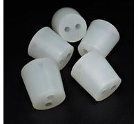 Bouchon en Silicone avec Trous (Lot de 5) - Bouchon de Laboratoire | Bouchon Conique (32/26mm - h:30mm + 2 trous Ø 6mm)