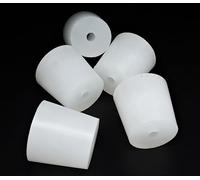 Bouchon en Silicone avec Trous (Lot de 5) - Bouchon de Laboratoire | Bouchon Conique (38/31mm - h:35mm + 1 trou Ø 7mm)