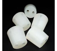 Bouchon en Silicone avec Trous (Lot de 5) - Bouchon de Laboratoire | Bouchon Conique (38/31mm - h:35mm + 2 trous Ø 7mm)