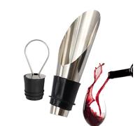 Bouchon et verseur de vin, bec verseur de bouteille de vin avec bouchon - 2 pièces 2 en 1 garder le bouchon de bouteille frais,Conservateur de boisson étanche, verseur de vin en acier inoxydable pour