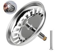 Bouchon Évier Cuisine 80mm, Filtre Evier Cuisine Universel avec Goupille Réglable Bouchon D'évier pour Filtration des Résidus et l'écoulement Rapide Crepine Universel en Acier Inoxydable