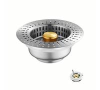 Bouchon Evier Cuisine Filtre Evier Cuisine Trois en Un Bouchon Evier en Acier Inoxydable avec Panier Anti Bloquant Bonde Evier Cuisine pour la Cuisine et la Salle de Bain