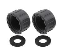 Bouchon fileté en PVC avec joints en caoutchouc - Raccord de tuyau fileté femelle rond for bouchons d'extrémité de tuyau de 20 à 32 mm (2 pièces)(32mm)