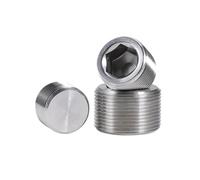 Bouchon fileté extérieur hex intérieur acier304 M4-M33 filet fin | Bouchon métrique à filet fin hexagone intérieur, acier inoxydable304(10pcs M8X1.0)