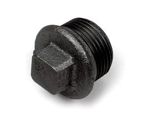 Bouchon fileté mâle en fonte malléable noire, 1"
