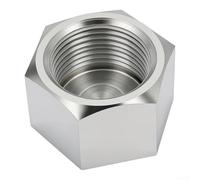 Bouchon hexagonal en acier inoxydable 304 1-1/2 NPT filetage femelle - Embout argenté pour systèmes d'eau et de gaz - Utilisation industrielle