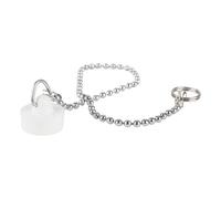 Bouchon lavabo 17.6x21 mm blanc avec chaînette