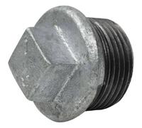 Bouchon Mâle avec Butée en Fonte Malléable Galvanisée - 1/2''