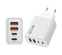Bouchon mural, bloc de charge rapide, adaptateur USB type C, 120 W, plusieurs ports pour la maison, la cuisine, la salle de bain, toute la famille