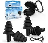 Bouchon Oreille Avion, Eargrace 2 Paires de Bouchons d'Oreilles à Réduction de Bruit pour Adultes avec Cordon de Connexion, Bouchons d'Oreilles de Protection d'Oreille pour Avion, Concerts, Motos