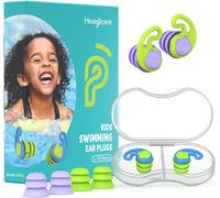 Bouchon Oreille Piscine Enfant,2paires Boule Quies Enfant S Silicone Étanche Pour Petits Conduits Auditifs-Protege Oreille Pour Natation,Bain,Surf 3-12 Ans(Bleu Violet)