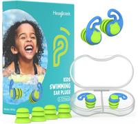 Bouchon Oreille Piscine Enfant, 2paires Boule Quies Enfant S Silicone Étanche Pour Petits Conduits Auditifs-Protege Oreille Pour Natation,Douche,Bain,Surf 3-12 Ans(Bleu)