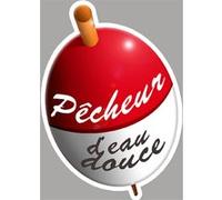 bouchon pêcheur d'eau douce - 20x14cm - Sticker/autocollant