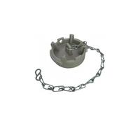 Bouchon plat symétrique Guillemin, pompier, type irrigation cadenassable, avec chaînette, en inox - DN 80
