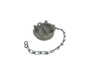 Bouchon plat symétrique Guillemin, pompier, type irrigation cadenassable, avec chaînette, en inox - DN 80