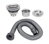 Bouchon pour canalisation de baignoire en acier inoxydable, grande taille, collecteur de cheveux, ensemble de crépine de vidange avec Tube