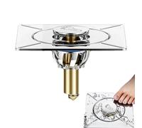 Bouchon pour canalisation de Salle de Bain - Bouchon pour canalisation d'évier | Dŕain carré de prévention des odeurs de Sol, Attrape-Cheveux de Douche de Conception de pédale de Pied pour la Maison,