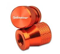 Bouchon pour Corps de Valve Pneu Aluminium Lot 2 b pour Shadow VT 400 VT600 VT1100 Bouchons De Valve Pneu Moto en Aluminium CNC - 2 Pièces(Orange)