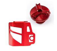 Bouchon Remplissage D'huile Et Protection Du Réservoir Liquide De Frein Arrière De Moto Pour DUCATI Pour MONSTER 696 795 796 821 1100 1200 600 620 RESPUNEKBAH(2 pcs Red)