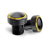 Bouchon Retroviseur Moto M10XP1.25,Bouchons d'Obturation de Retroviseur Aluminium CNC pour Vulcan Z1000 Z900 Z800 Z750 Z650 Z500 Z400 Z125 MT25 MT03 MT07 MT09 MT10 XSR700,2 x M10 Clockwise(Jaune)