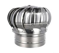 Bouchon rotatif en acier inoxydable pour cheminée qui tourne avec le vent pour stimuler le mouvement de l'air vers le haut et empêcher la pluie d'entrer (Ø 200 mm)