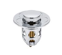 Bouchon universel de fuite de tête d'eau de lavabo, bouchon de vidange de type poussoir en acier inoxydable Ste Bounce Core, bouchons d'évier escamotables avec crépine de vidange (Argent)