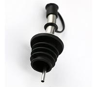 Bouchon verseur à vin en acier inoxydable - Couvercles anti-poussière - Bec verseur pour huile d'olive et vinaigre - Bec verseur conique (bouchon coudé noir)