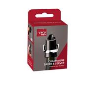 Vacu Vin - Bouchon verseur pour champagne - Champagne Saver - 2-en-1 garde-bulles - Noir