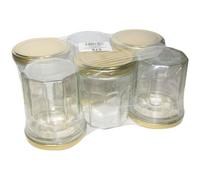 Confituriers - ASTIGARRAGA KIT LINE - 200 ml - Lot de 6 - Couvercle doré - Verre et métal