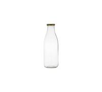 Bouchonnerie Jocondienne 1425 Bouteille Jus de Verre Transparent et Couvercle Doré 8,5 x 8,5 x 26 cm 1 L