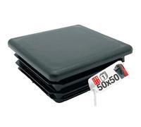 Bouchons à lamelles en plastique pour tubes carrés, cache-tubes, capuchons de clôture, patins pour meubles noirs pour dimensions extérieures 50x50 mm, 1 pièce