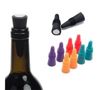 Bouchons à vin 25 pièces bouchons de bouteille en Silicone for garder le et Champagne frais(Black)