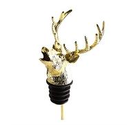 Bouchons à vin avec bec verseur 2 styles - Guide de bouche - En alliage de zinc - Accessoires pour décanteur (tête de cerf doré)