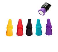 Bouchons à Vin Silicone,5 Pack Colorées Réutilisables Vide Scellant Bouchon avec Filetée pour Alcool de Boisson Champagne. pour garder le vin frais.