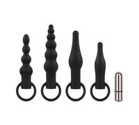 Easytoys - kit de vibrateur anal rechargeable - 4 pièces (noir)