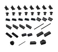 Bouchons Anti-poussière USB 40 Pièces en Silicone Noir pour Carte Mère | Protection des Interfaces, L’oxydation Corps Étrangers, pour Montage PC DIY Style Aléatoire