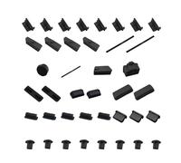Bouchons Anti-poussière USB en Silicone Noir, 40 Pièces pour Carte Mère | Installation Facile, Limite L’oxydation Corps Étrangers, pour Interfaces D’ordinateur en DIY Style Aléatoire