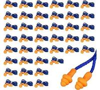 Bouchons d’oreille en silicone réutilisables lot de 40 paires avec cordon - confort longue durée, réduction du bruit pour sommeil, voyage, travail, étude - couleur translucide