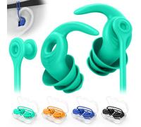 Bouchons d’Oreilles de Natation pour Adultes, 4 Paires de Bouchons Étanches Réutilisables en Silicone avec Cordon Amovible, Idéaux pour la Natation, la Douche, le Surf et Autres Sports Nautiques