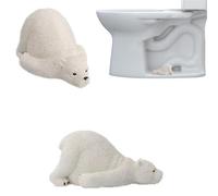 Bouchons de boulon de toilette sur le thème de l'ours - Unique et charmant - Mise à niveau de la salle de bain - Installation facile - Amusant et mignon - Charmes uniques - Mise à niveau de salle de