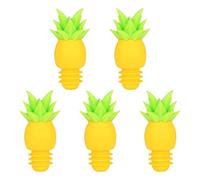 Bouchons de bouteille de vin Design ananas créatif, joint en Silicone pour la fraîcheur du vin, couvercle de conservation, 5 pièces