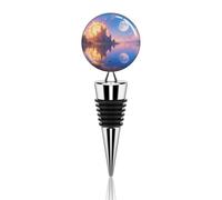 Bouchons de bouteille de vin en acier inoxydable motif soleil et lune avec joint hermétique, réutilisable, garde la fraîcheur, étanche pour bar, mariage, cuisine