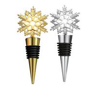 Bouchons de bouteille de vin en de zinc en forme de flocon de neige | Joints décoratifs réutilisables et étanches pour la conservation des boissons, collection élégante pour fête, bar, maison