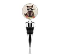 Bouchons de bouteille de vin en forme de raton laveur avec joint en silicone, bouchon décoratif pour bouteille de vin, bouchon de champagne, bouchon de vin réutilisable en alliage de zinc pour cadeaux