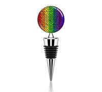 Bouchons de bouteille de vin en silicone souple motif arc-en-ciel Gay Pride - Réutilisables - Pour cuisine, bar, cadeaux, fêtes de vacances, mariage