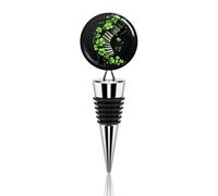 Bouchons de bouteille de vin réutilisables en forme de piano avec des feuilles vertes, motif Saint-Patrick, pour fêtes et mariages.