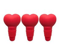 Bouchons de bouteille en forme de cœur, matériau en silicone souple, 6,3 x 4 x 2,5 cm, bouchon de bouteille réutilisable, bouchon hermétique, design lisse, pour maison, bar, cuisine, fête, mariage
