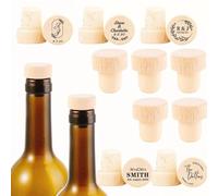 Bouchons de bouteille en liège en bois personnalisés pour mariage moderne en forme de T - Cadeau de mariage pour invités (30 pièces)
